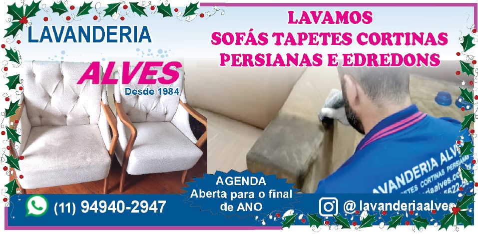 Lavanderia Alves Roupas Cortinas sofás Persianas edredons e Tapetes