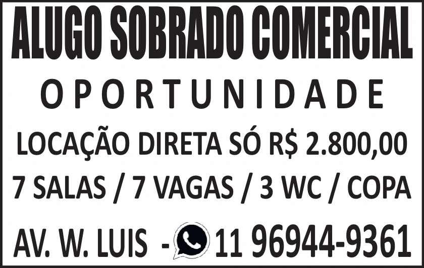 Aluguel de Sobrado Comercial