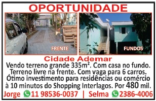 Oportunidade com casa de fundo na na Cidade Ademar
