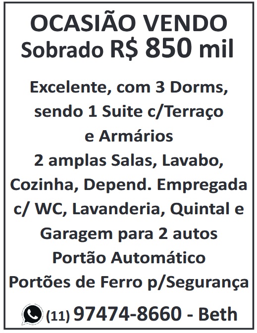 Sobrado 3 Dormitórios