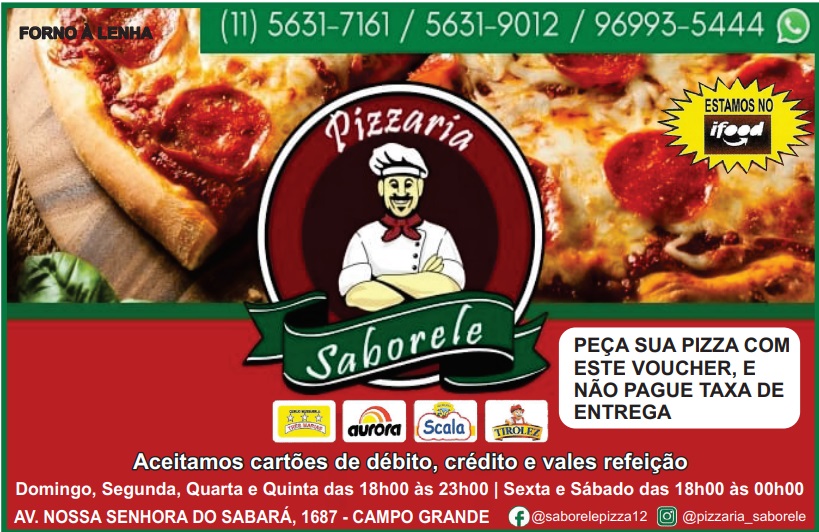 Pizzaria Saborele o sabor da deliciosa Pizza