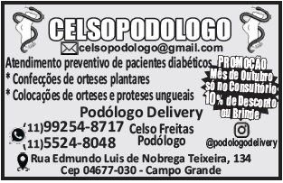 Celso Pedólogo delivery Atendimento preventivo para pacientes diabéticos