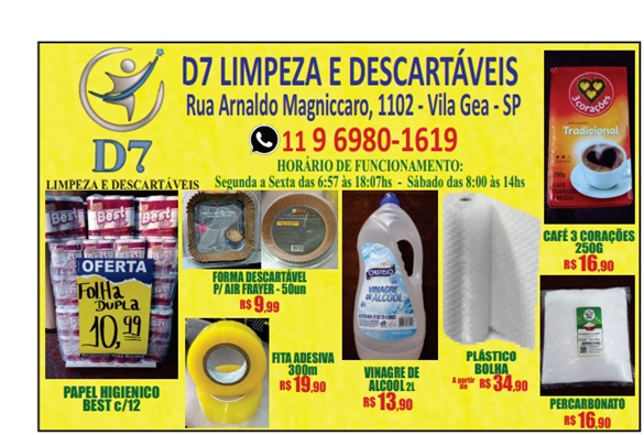 D7 Limpeza e Descartáveis na Vila Gea - Melhores Preços